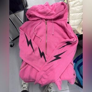 Aviator Nation pink zip up hoodie